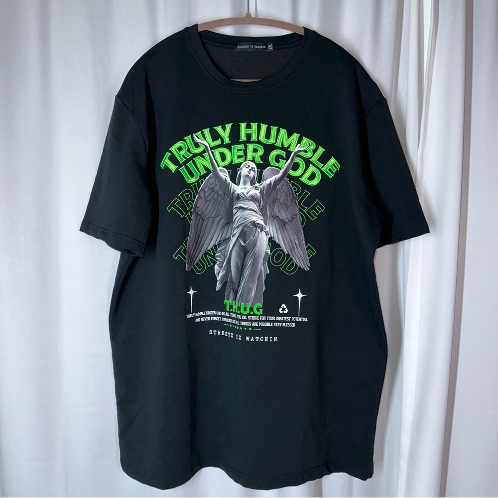 Streetz Iz Watchin T.H.U.G. Truly Humble Under God T-Shirt Black size 2XL NWOT